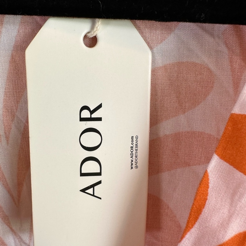 Ador Orange and White short Sleeve Maxi Sundress 100% cotton - Picture 4 of 6
